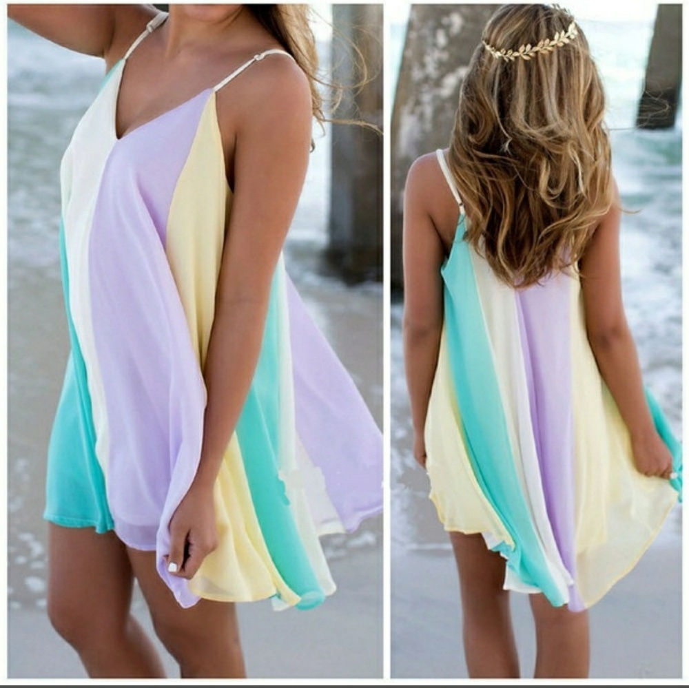 ♦️5🌟 Spaghetti Strap Summer Dress